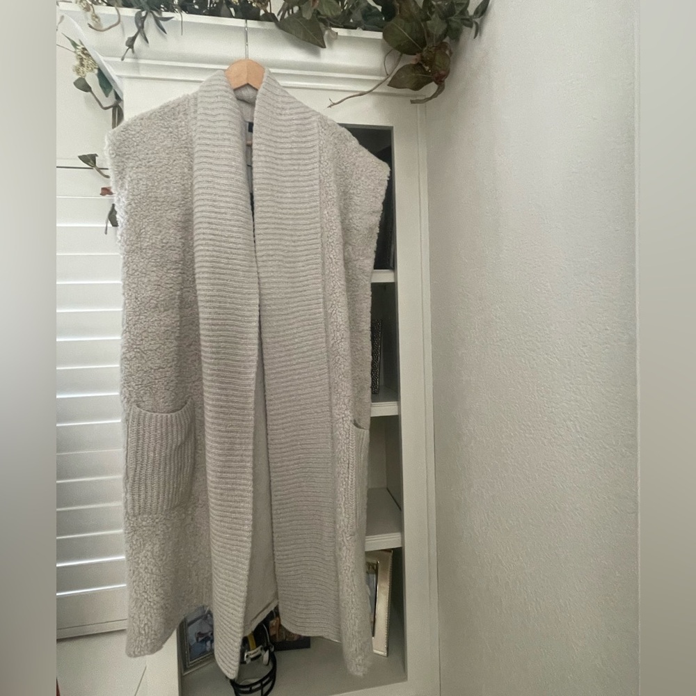 LINE the Label Small Ash Feather Vest Wool/Mohair Blend Cozy Cardigan duster - Picture 1 of 5